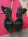 Ladies New Look Size 3 Black Open Toe Heels