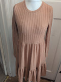 Shein Medium Brown Long Sleeve Fit Flare Dress