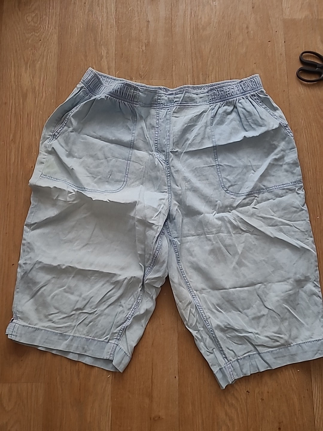 Ladies Pickaberry Size 20 Denim Effect Elasticated Cropped Trousers