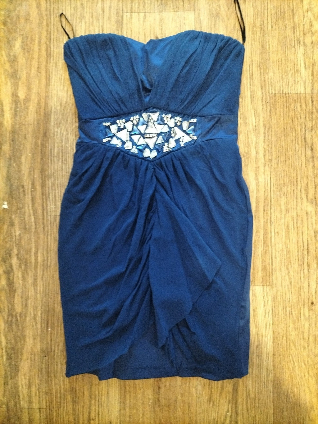 Ladies Elise Ryan Size Small Royal Blue Sleeveless Strapless Short Dress