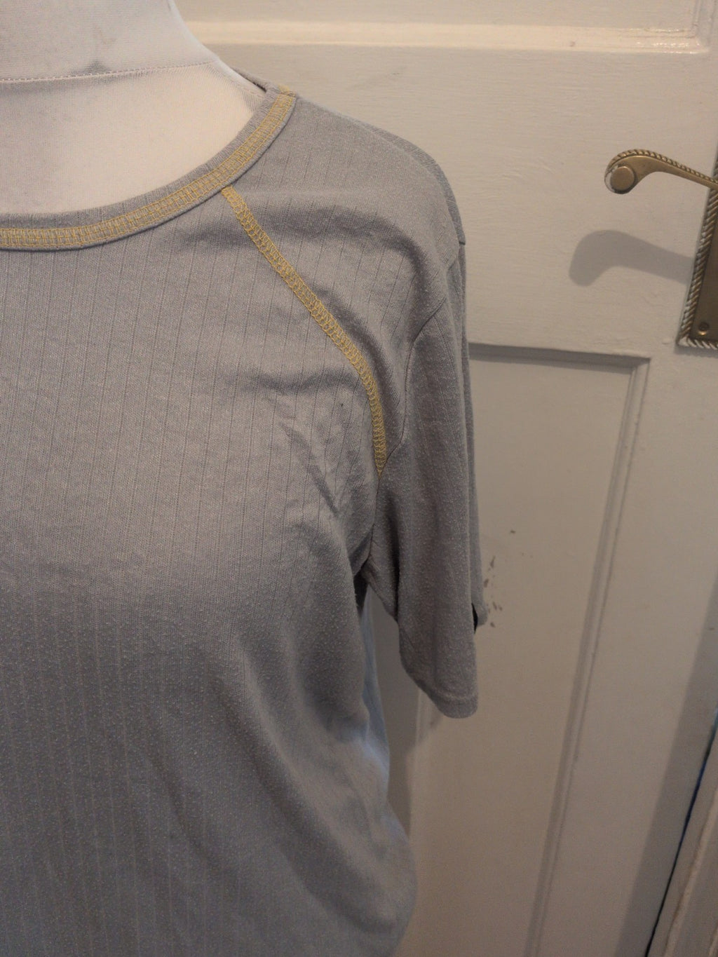 XL Pale Grey Short Sleeve Pyjama Top Bobbling