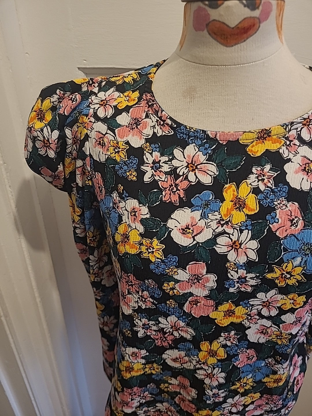 Ladies Matalan Size 12 Multi Coloured Long Sleeved Blouse