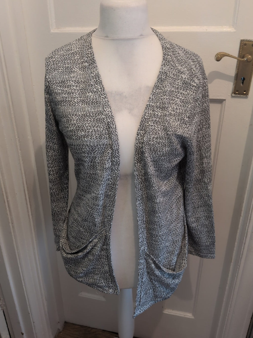 George 16 Grey White Fleck Open Blouse Cardigan