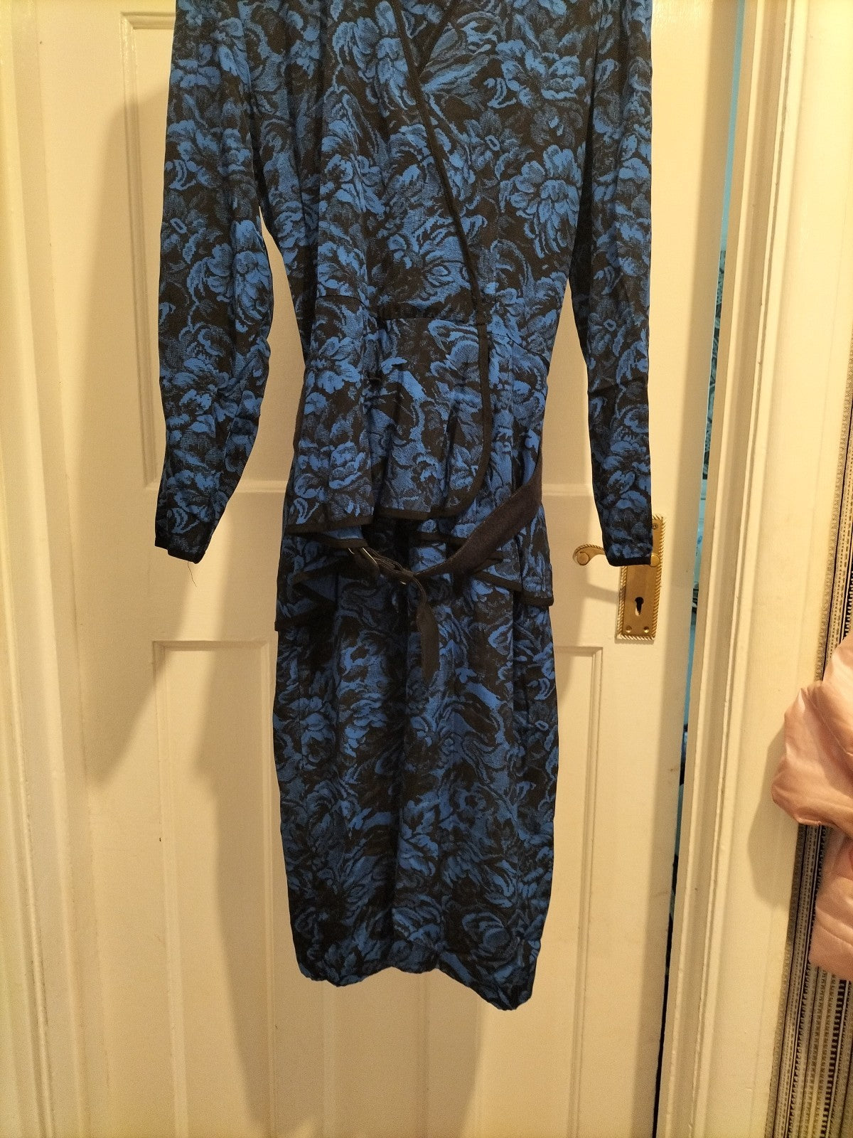 Ladies Size Medium Royal Blue/black Vintage Dress