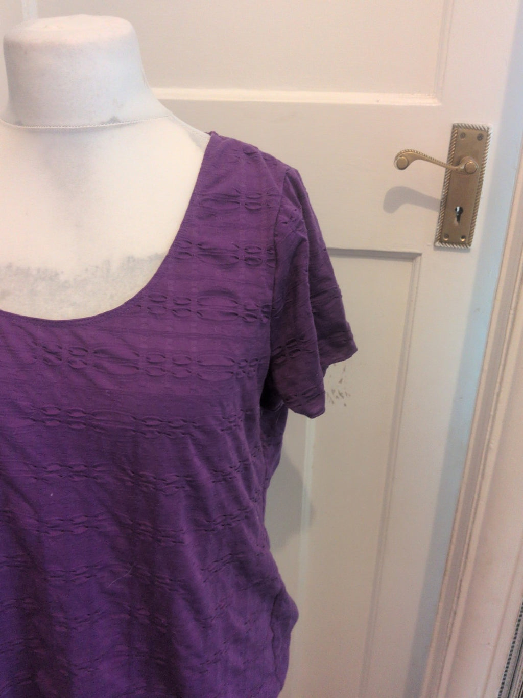 Per Una 22 Deep Purple Short Sleeve Blouse