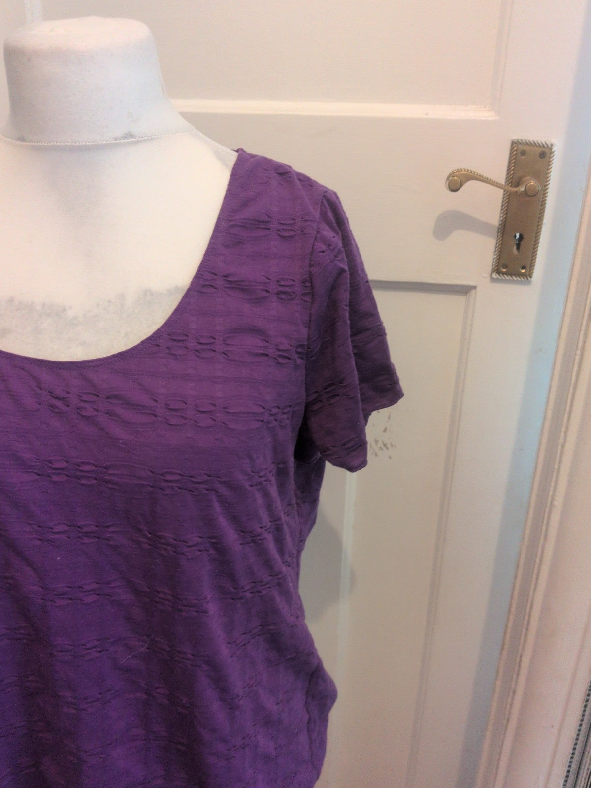 Per Una 22 Deep Purple Short Sleeve Blouse