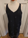 Ladies Next Size 10 Black Lined Sleeveless Detailed Dress