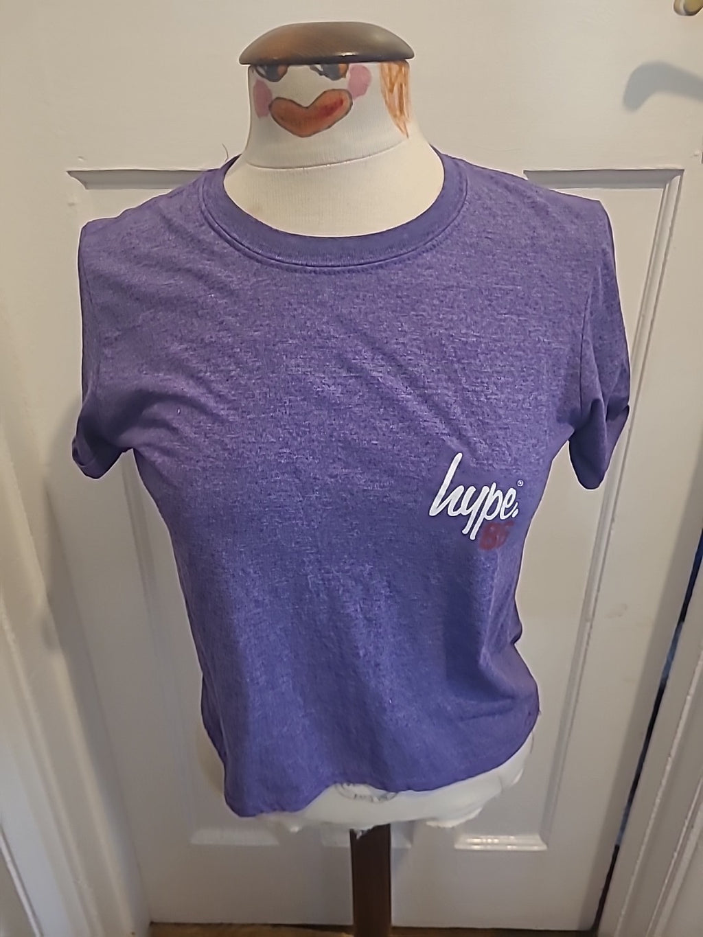 Ladies Hype Size 6 Purple Short Sleeved Tshirt