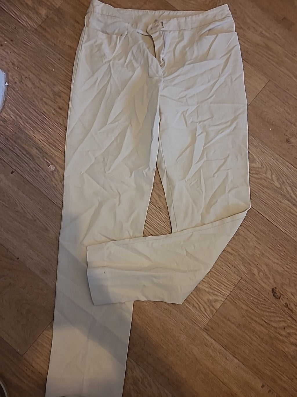 Ladies Unbranded Size Small Light Yellow Trousers