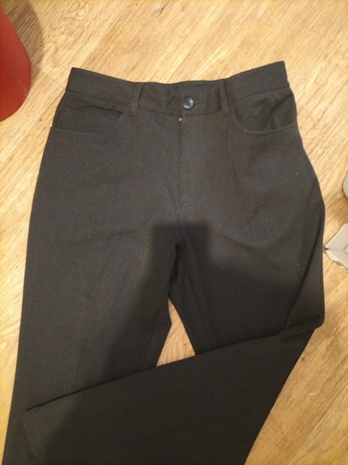 Mens Autograph Size 34x29 Black Pinstripe Trousers