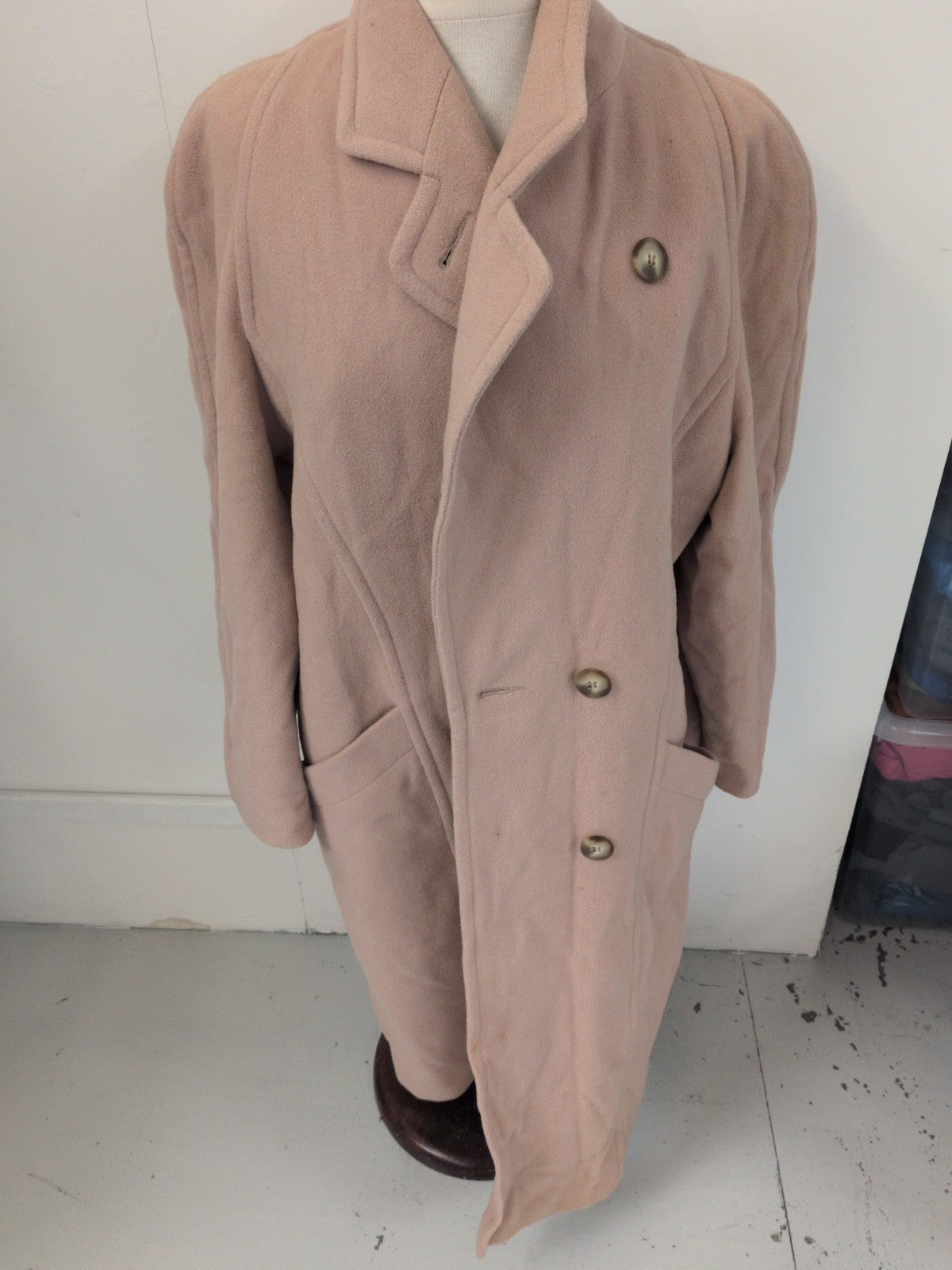 Nuage 14 Beige Lined Buttoned Cashmere Blended Jacket