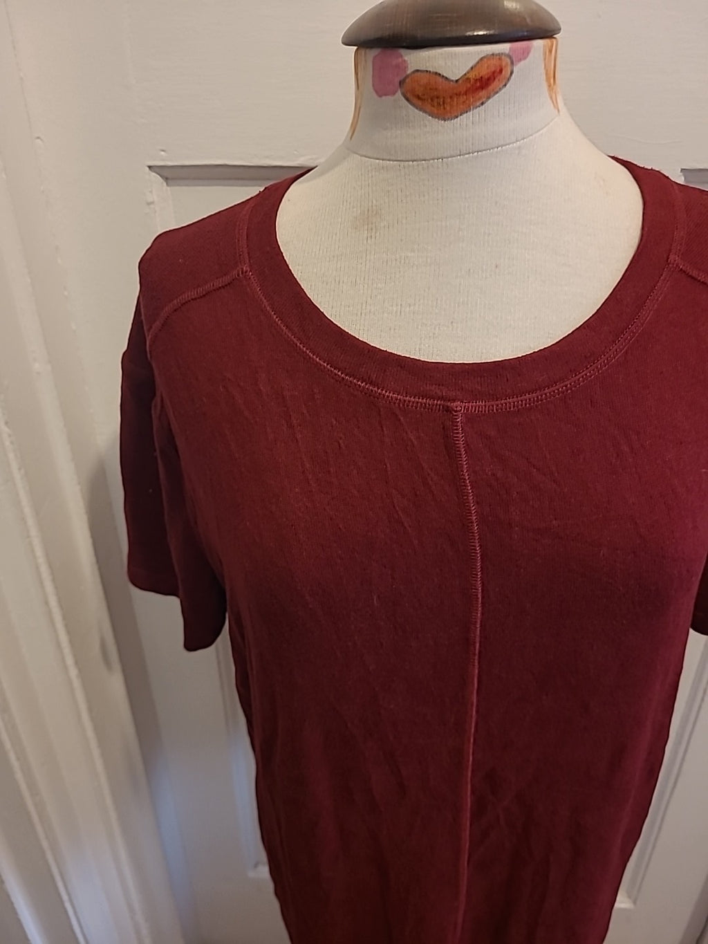 Mens Mark's And Spencer Size Medium Claret Short Sleeve Top