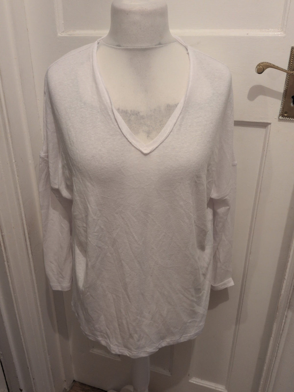 M&S Collection 14 White Long Sleeve Oversized T-shirt