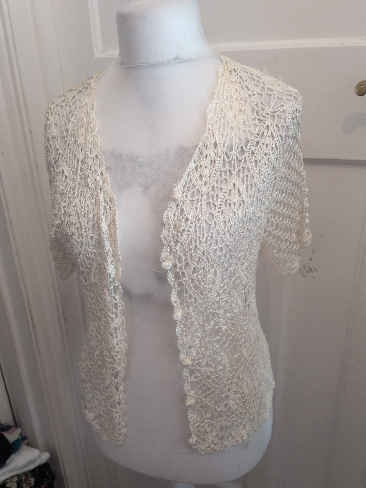 New Look 14 White See Through Short Sleeve Top