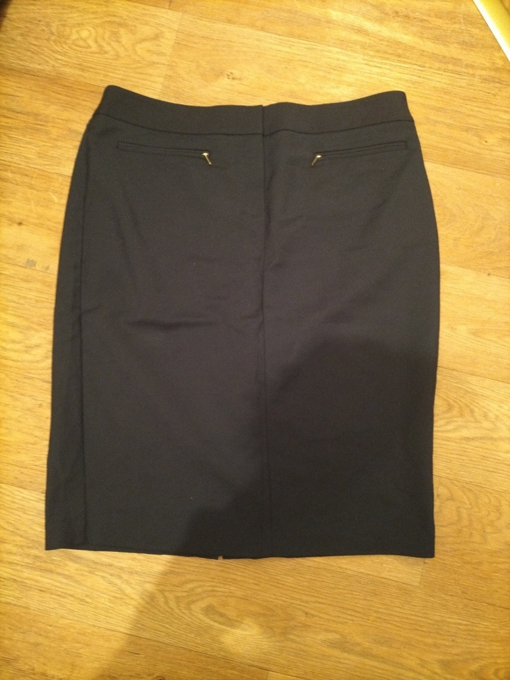 Ladies Next Size 16 Navy Pencil Skirt With Imitation Pockets