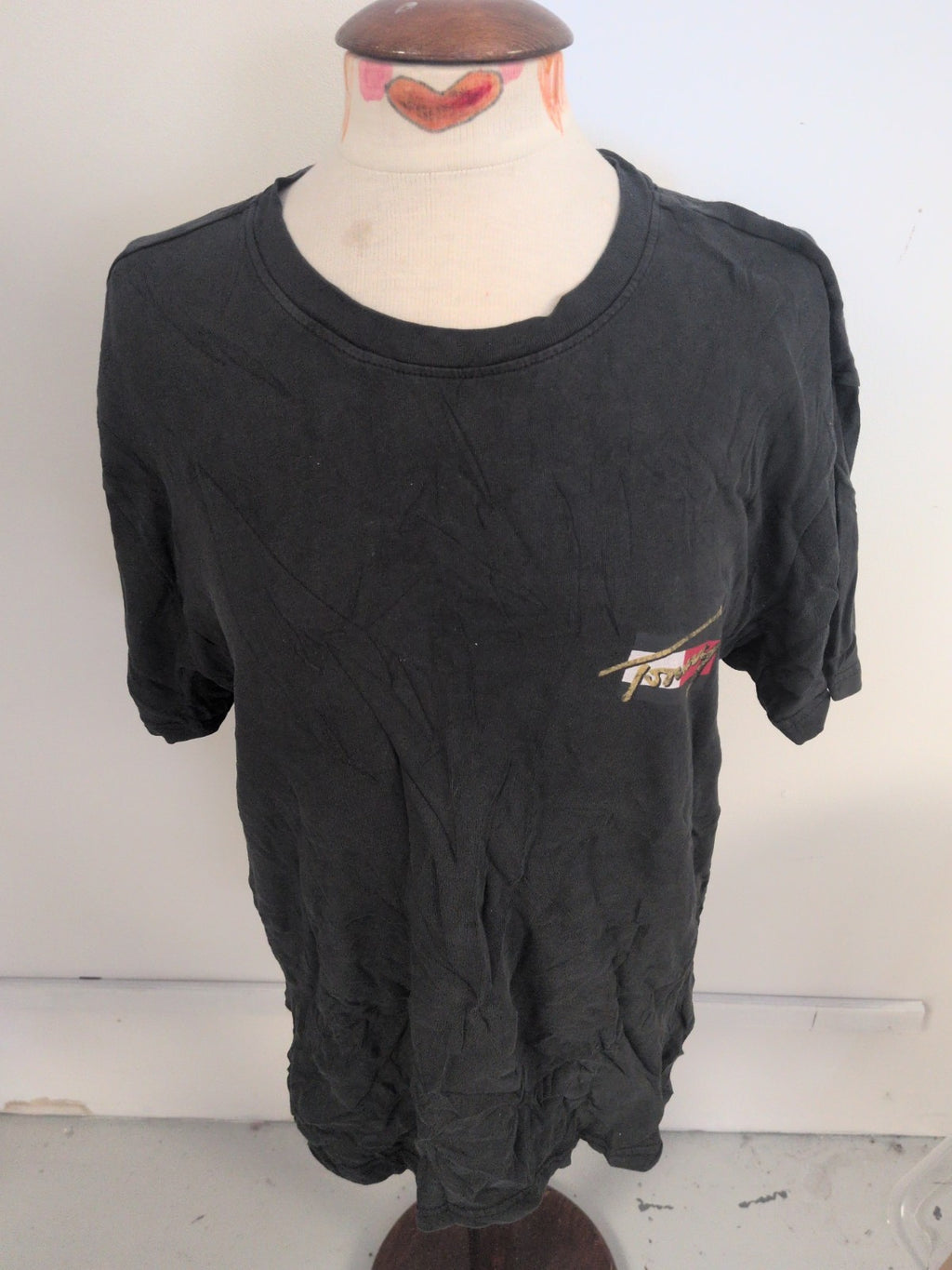 Tommy Jeans Large Black Print Front And Back Short Sleeve T-shirt