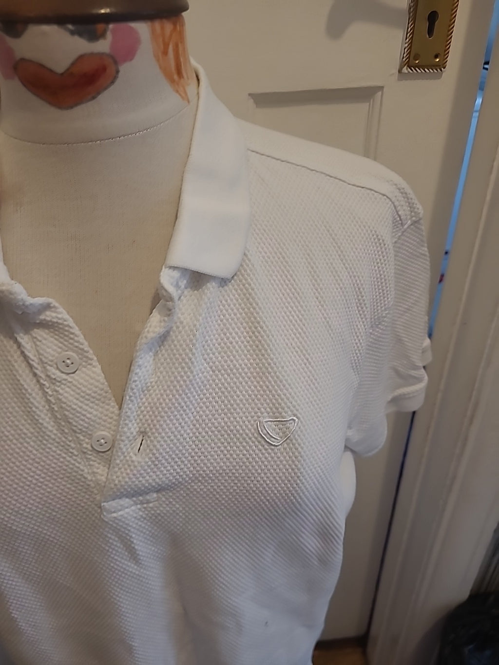 Mens Brasher Size Large White Short Sleeved Polo