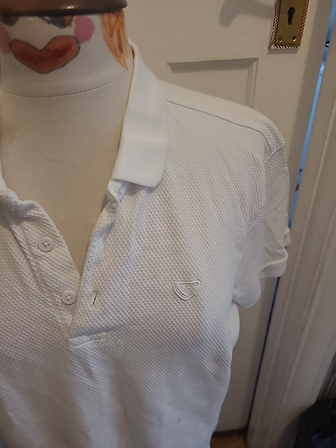 Mens Brasher Size Large White Short Sleeved Polo