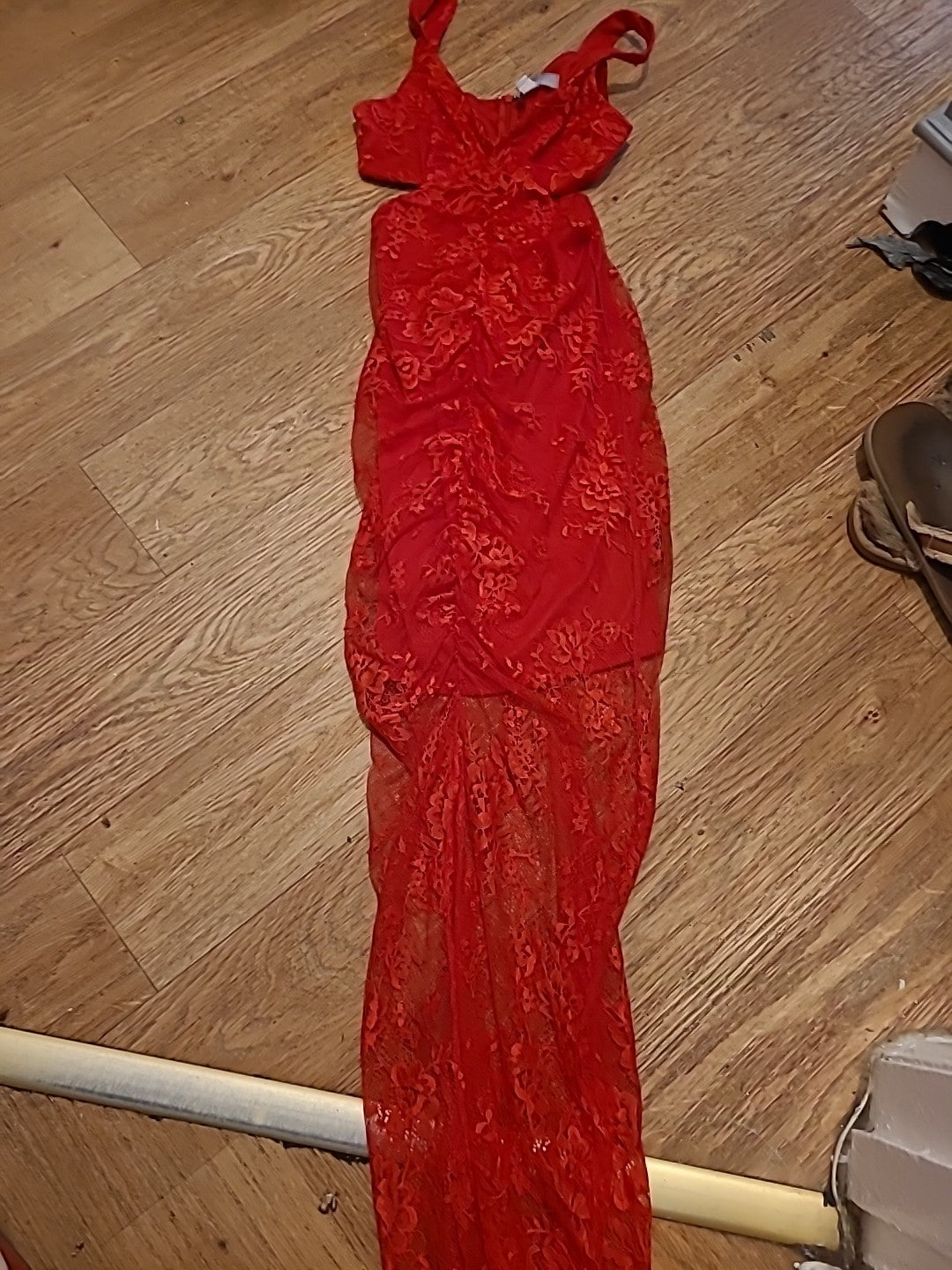 Brand New Ladies Asos Size 8 Red Lace Lined Sleeveless Dress