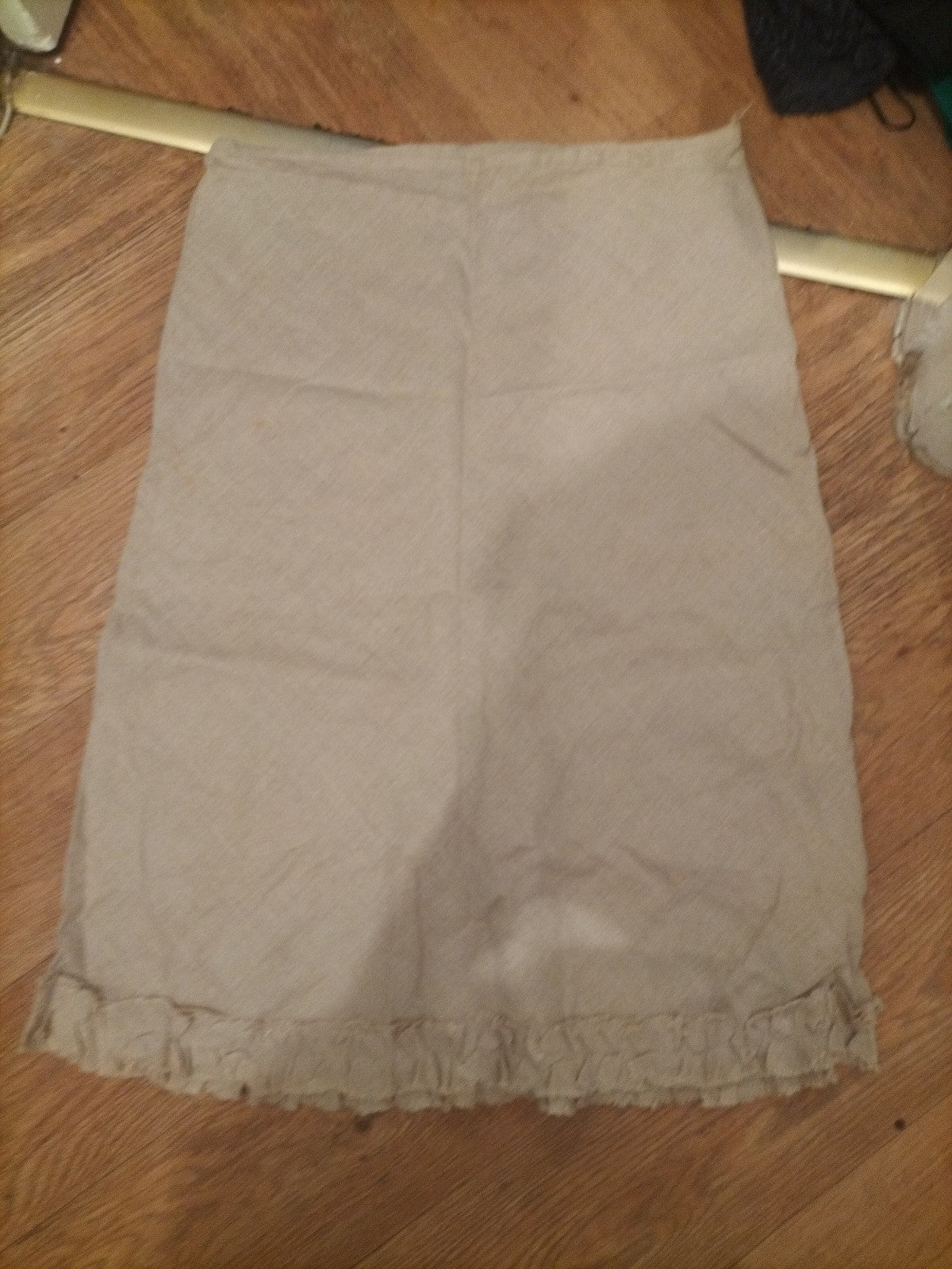 Ladies Per Una Size 16 Pale Beige Frayed Hem Skirt