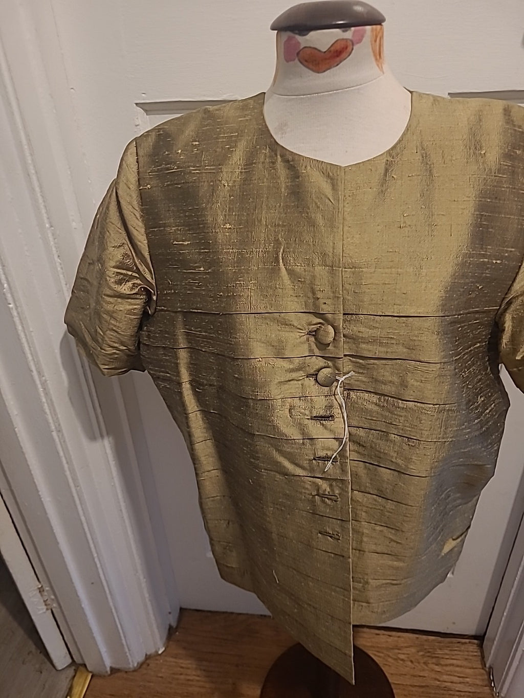 Ladies Vintage Size Large Gold Lined Padded Blouse