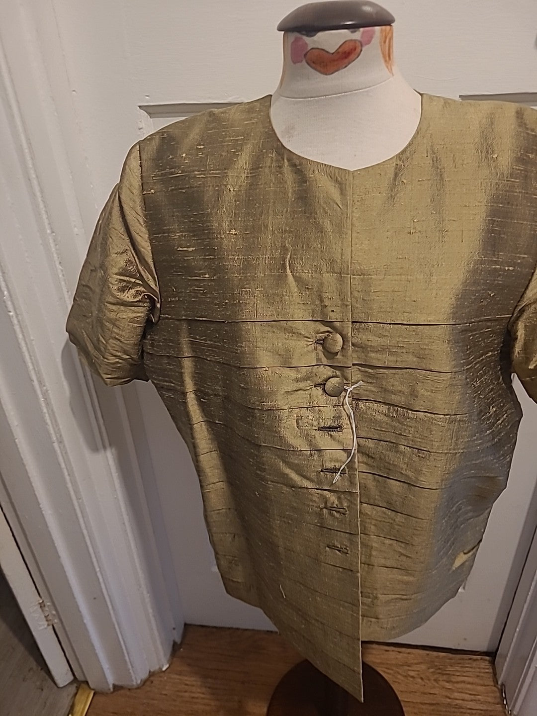 Ladies Vintage Size Large Gold Lined Padded Blouse