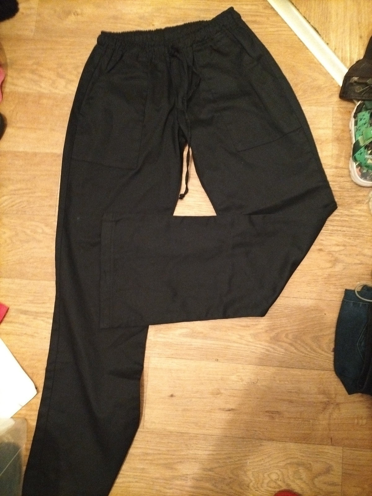 Ladies Chef Works Size Small (30/32) Black Elasticated Trousers Cooking
