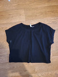 Ladies Divided Size Small Black Short Sleeved Crop Top