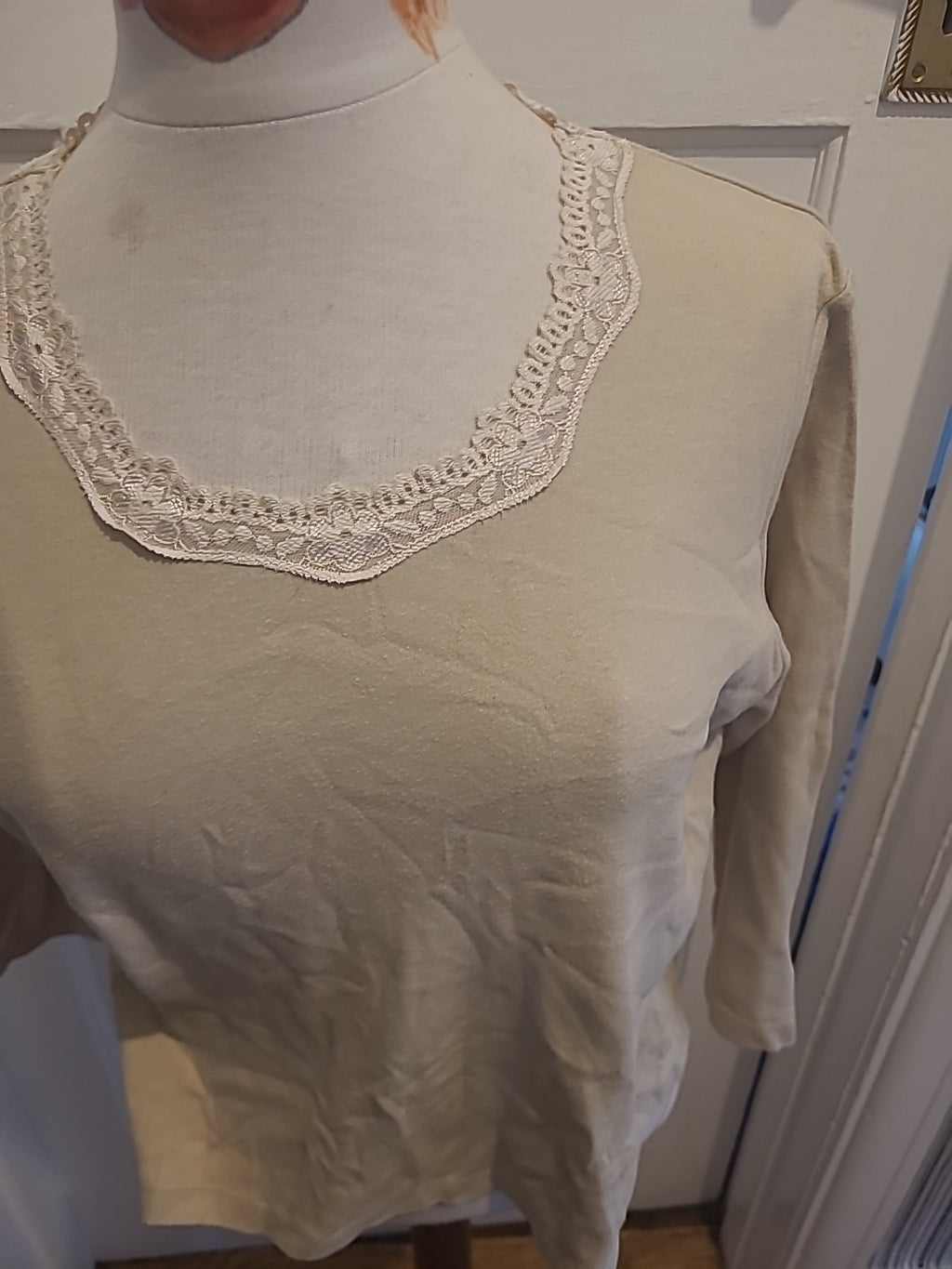 Ladies BHS Size 18 Stone Short Sleeve Top