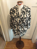 Ladies Capsule Size 14 Cream Black Floral Mid Sleeved Blouse