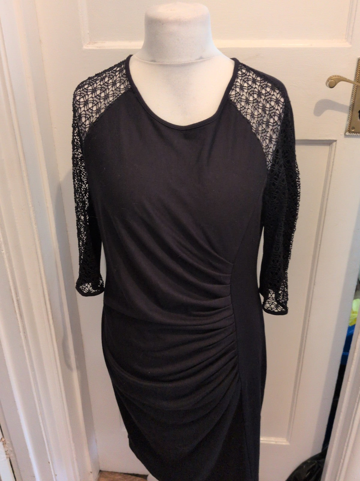 Fever 18 Black Dress Half Lace Sleeve