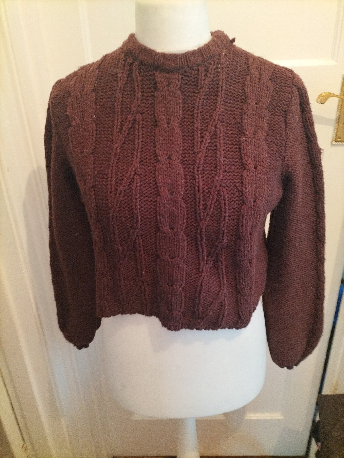 Ladies Monki Size Small Dark Brown Long Sleeved Jumper