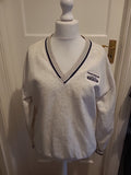 Mens Gear For Sports Medium (Cunard Princess) V-neck Long Sleeve White Fleck...