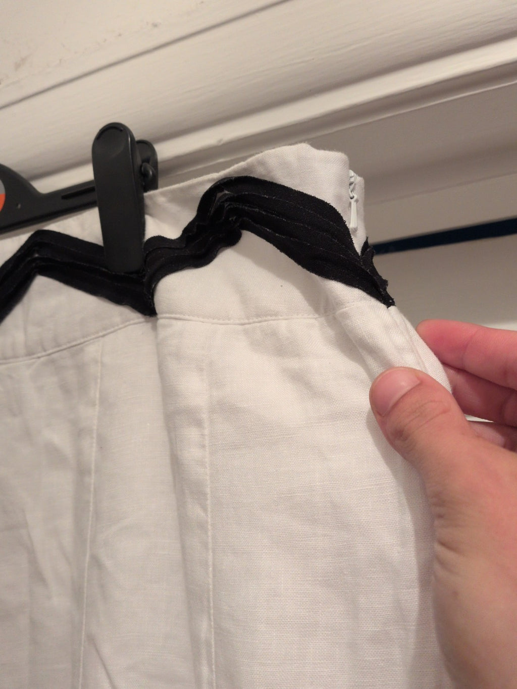 Per Una 10L White With Black Patterning Lined Flare Skirt