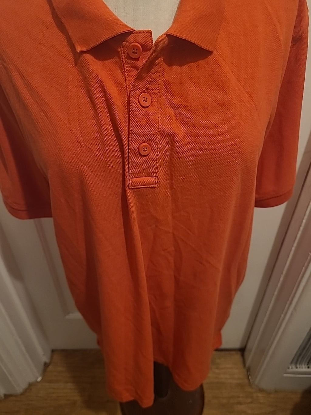 Mens Easy Size XL Orange Short Sleeved Polo