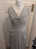 French Connection 10 Grey V Neck Sleeveless Midi-Long Dress