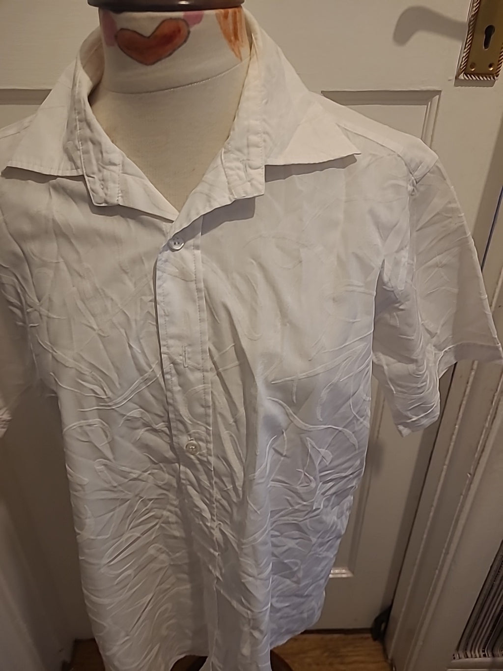 Mens Armando Size Medium White Short Sleeved Shirt