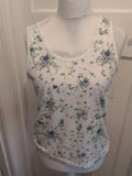 Medium Green Floral Sleeveless Blouse