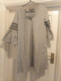 Ladies Primark Size 4 Black White Short Flute Sleeved Dress
