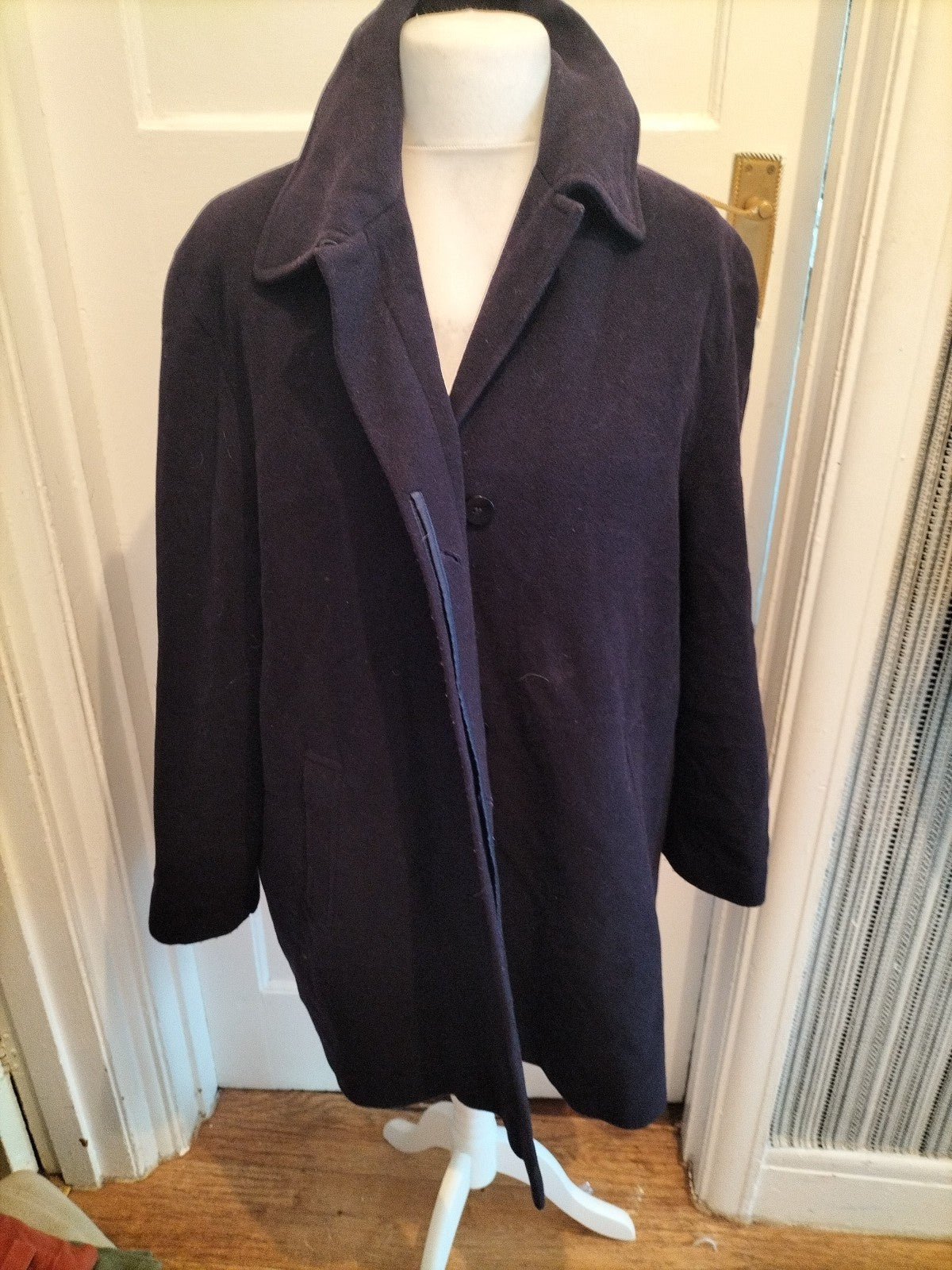 Classic First Avenue Large Purple Cashmere Blend Lined Blazer