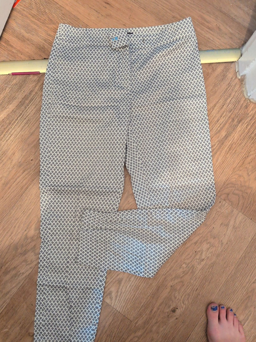 M&S Collection 10 Regular Brown/Stone And Black Patterned Trousers