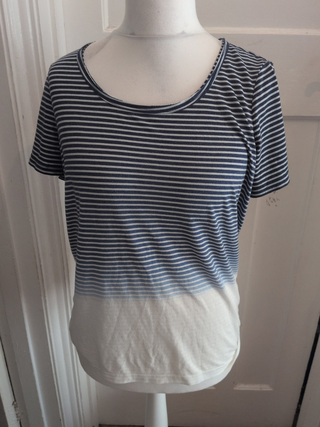 Next 12 Nagy Striped With White Short Sleeve T-shirt