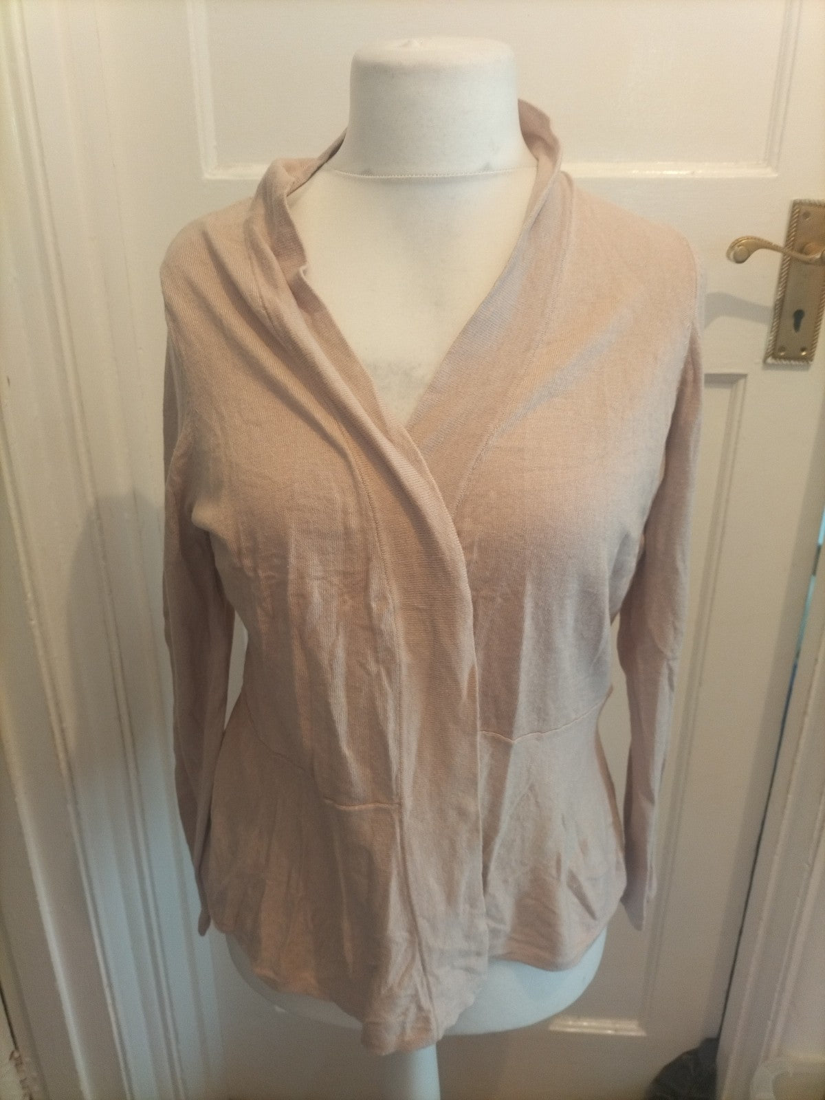 M&S Collection 18 Oatmeal Long Sleeved Open Blouse Cardigan