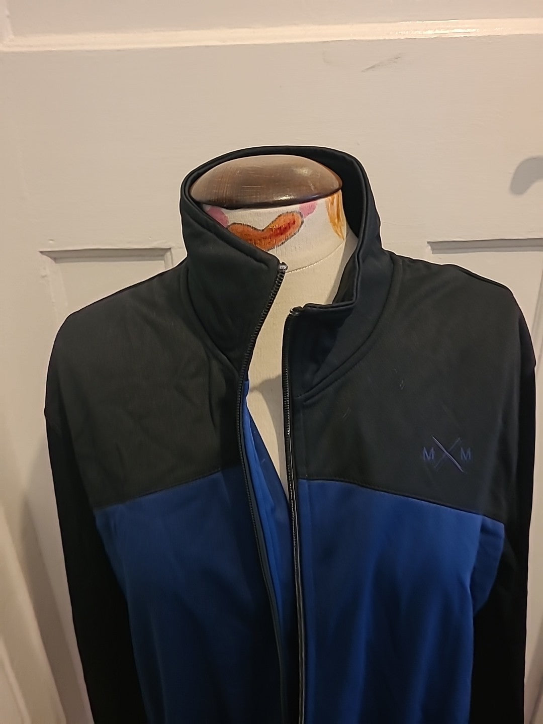 Mens Mick Morrison Size XL Black&Blue Long Sleeved Zip Through
