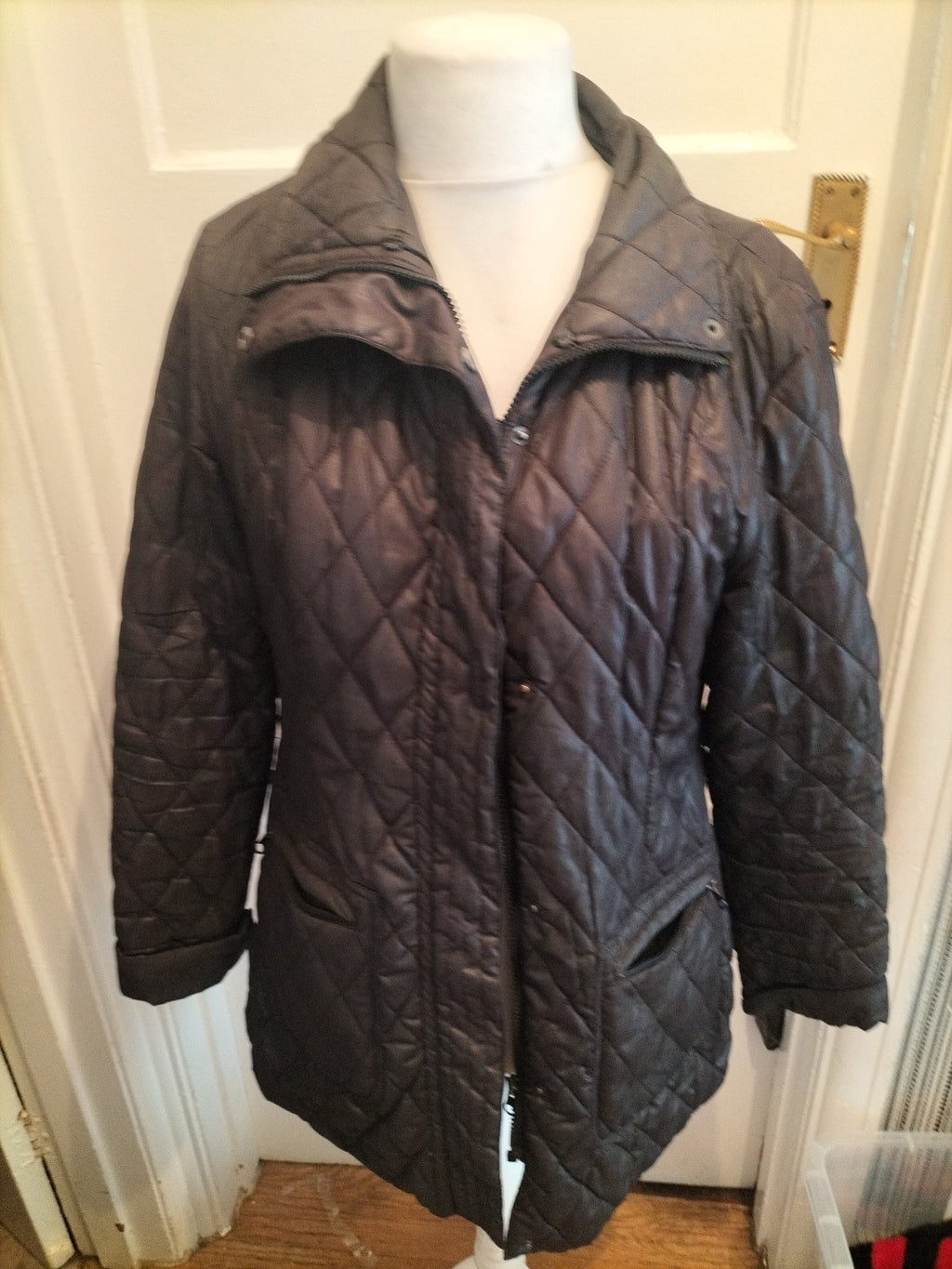 14 Black Lined Full Zip Coat