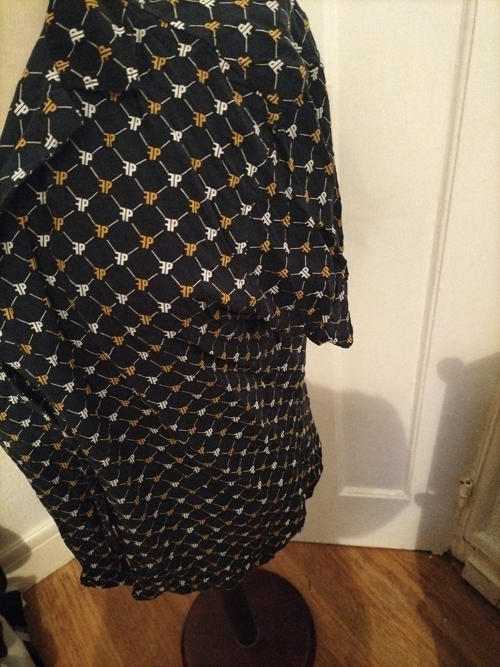 Mens Primark Size Small Regular Fit Navy/White/Mustard Short Sleeved Shirt
