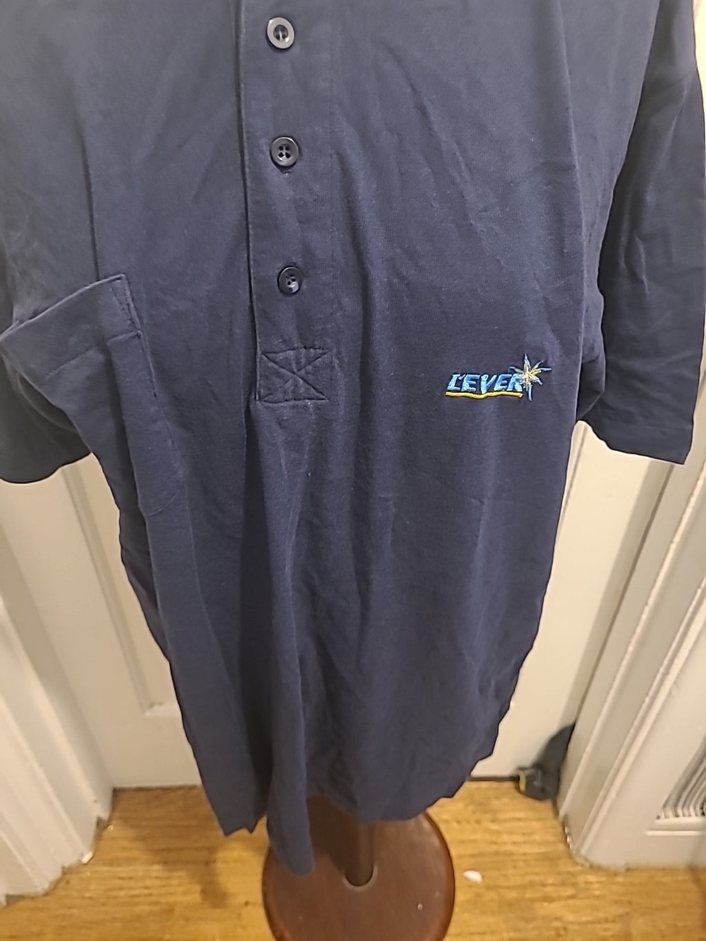 Mens More Style Size Large Navy Short Sleeved Polo Shirt