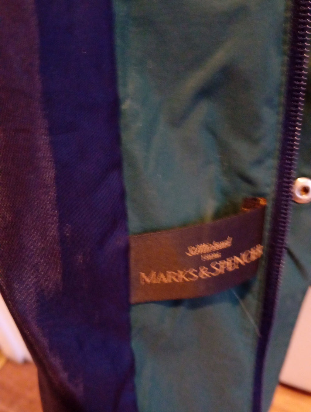 Mens St Michael Size Large Navy And Green Zip Through Jacket With Golf Symbol