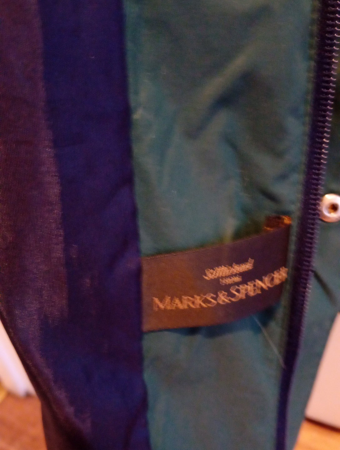 Mens St Michael Size Large Navy And Green Zip Through Jacket With Golf Symbol