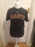 Mens Majestic Size Medium Black Printed Tshirt
